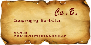 Csepreghy Borbála névjegykártya